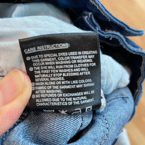 WAX JEANS BUTT, I LOVE YOU Distressed holes cuffed stretch jeans Size 5 EUC - Picture 7 of 7